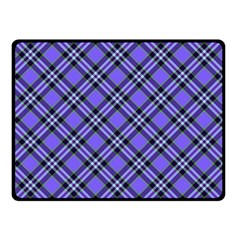 Blue Tartan Plaid 1 Diagonal Two Sides Fleece Blanket (small) by dressshop