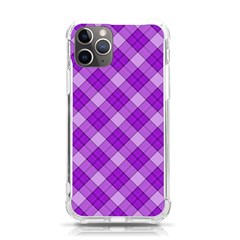 Purple Plaid Tartan 3 Diagonal (2) Iphone 11 Pro 5 8 Inch Tpu Uv Print Case by dressshop