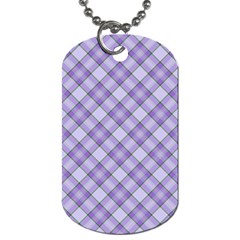 Purple Plaid Tartan 2 Diagonal Dog Tag (two Sides) by dressshop