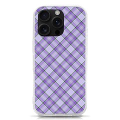 Purple Plaid Tartan 2 Diagonal Iphone 16 Pro Tpu Uv Print Case by dressshop