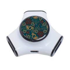 Flowers Floral Retro Flower Texture 3-port Usb Hub by Salmanaz77