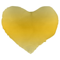 Cream Yellow To Amber Orange Bilinear Gradient Large 19  Premium Heart Shape Cushions by GradientsOmbre