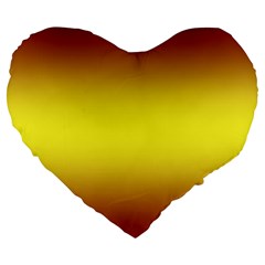 Burgundy Red To Electric Yellow Bilinear Gradient Large 19  Premium Heart Shape Cushions by GradientsOmbre