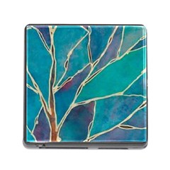 Aqua Batik, Abstract, Colorful Memory Card Reader (square 5 Slot) by kyorashop23