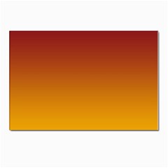 Burgundy Red To Amber Orange Linear Gradient Postcards 5  X 7  (pkg Of 10) by GradientsOmbre