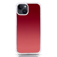 Burgundy Red To Coral Pink Linear Gradient Iphone 14 Tpu Uv Print Case by GradientsOmbre