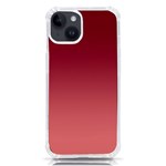 Burgundy Red To Coral Pink Linear Gradient iPhone 14 TPU UV Print Case Front