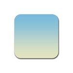 Baby Blue To Cream Yellow Linear Gradient Rubber Coaster (Square) Front