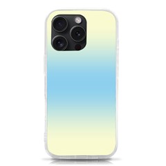 Cream Yellow To Baby Blue Bilinear Gradient Iphone 15 Pro Tpu Uv Print Case by GradientsOmbre