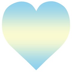 Baby Blue To Cream Yellow Bilinear Gradient Wooden Puzzle Heart by GradientsOmbre