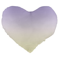 Pale Violet To Cream Yellow Linear Gradient Large 19  Premium Heart Shape Cushions by GradientsOmbre