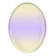 Cream Yellow To Pale Violet Bilinear Gradient Oval Glass Fridge Magnet (4 Pack) by GradientsOmbre