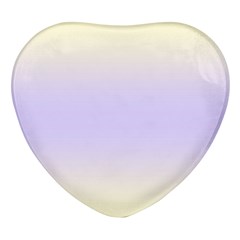Cream Yellow To Pale Violet Bilinear Gradient Heart Glass Fridge Magnet (4 Pack) by GradientsOmbre