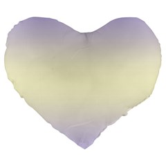 Pale Violet To Cream Yellow Bilinear Gradient Large 19  Premium Flano Heart Shape Cushions by GradientsOmbre