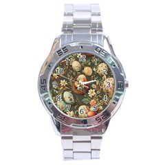 Charming Seamless Pattern Vintage Easter Floral Motif Stainless Steel Analogue Watch by dflcprintsclothing