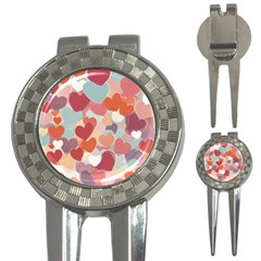 Valentines Day Hearts Romance Love 3-in-1 Golf Divots by Posterlux