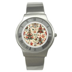 Christmas Tree Snow Stainless Steel Watch by Bedest
