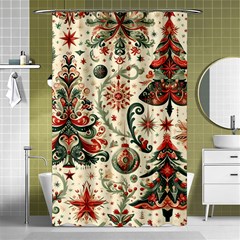 Christmas Tree Snow Shower Curtain 48  X 72  (small)  by Bedest