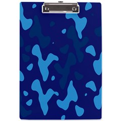 Blue Camouflage Pattern A4 Acrylic Clipboard by kyorashop23