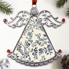 Blue Vintage Background Metal Angel With Crystal Ornament by kyorashop23