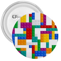 Colorful Bricks, Bricks, Colorful 3  Buttons by kyorashop23
