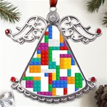 Colorful Bricks, Bricks, Colorful Metal Angel with Crystal Ornament Front