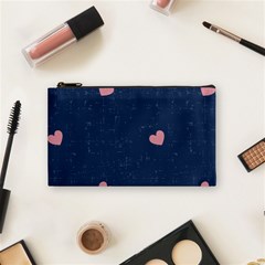 Corazones, Blue, Pattern Cosmetic Bag (small) by kyorashop23