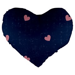 Corazones, Blue, Pattern Large 19  Premium Flano Heart Shape Cushions by kyorashop23