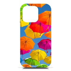 Umbrella, Colorful, Positive, Sky, Rainbow Iphone 16 Pro Black Uv Print Pc Hardshell Case by kyorashop23