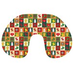 Template Christmas Pattern Travel Neck Pillow Front