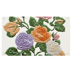 Embroidery Roses Floral Design Banner And Sign 7  X 4  by Sabxi