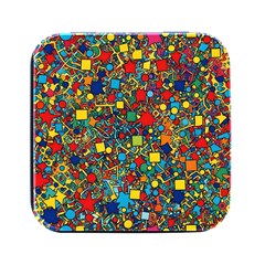 Shapes Pattern Square Metal Box (black) by Posterlux
