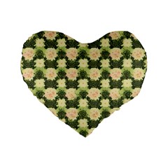 Retro 1880s Flowers Pattern 15 Standard 16  Premium Heart Shape Cushions by violetheavensky