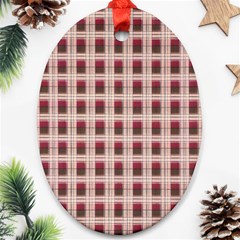 Retro 60s 50s Plaid Pattern 2 Oval Ornament (two Sides) by violetheavensky