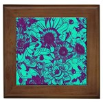 Mid Century Retro Floral 1970s 1960s Pattern 101 Framed Tile Front