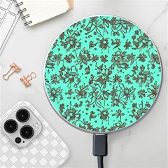 Mid Century Retro Floral 1970s 1960s Pattern 102 Wireless Fast Charger(white) by violetheavensky