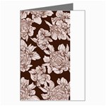 Mid Century Retro Floral 1970s 1960s Pattern 106 Greeting Card Left