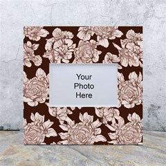 Mid Century Retro Floral 1970s 1960s Pattern 106 White Box Photo Frame 4  X 6  by violetheavensky