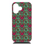 Retro 1880s Flowers Pattern 3 iPhone 16 Black UV Print PC Hardshell Case Front