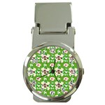 Retro 1880s Flowers Pattern 4 Money Clip Watches Front