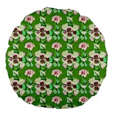 Retro 1880s Flowers Pattern 4 Large 18  Premium Round Cushions by violetheavensky