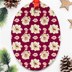 Retro 1880s Flowers Pattern Ornament (oval) by violetheavensky