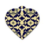 Royal Fractal Pattern 3 Dog Tag Heart (Two Sides) Front