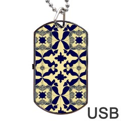 Royal Fractal Pattern 3 Dog Tag Usb Flash (one Side) by violetheavensky