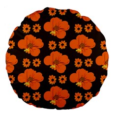 Retro 40s 50s Flowers Pattern Halloween 2 Large 18  Premium Flano Round Cushions by violetheavensky