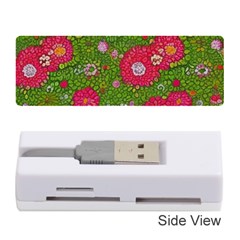 Mid Century Retro Floral 1970s 1960s Pattern 88 Memory Card Reader (stick) by violetheavensky