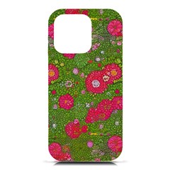 Mid Century Retro Floral 1970s 1960s Pattern 88 Iphone 16 Pro Black Uv Print Pc Hardshell Case by violetheavensky