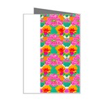 Retro 40s 50s Mexico Flowers Pattern Mini Greeting Card Right