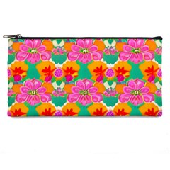 Retro 40s 50s Mexico Flowers Pattern Pencil Cases by violetheavensky