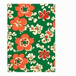 Mid Century Retro Floral 1970s 1960s Pattern 94 Large Garden Flag (Two Sides) Front